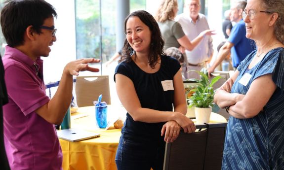 Student Affairs academic advisors chat during the Academic Advisor’s Center’s Advisor Assembly held at Penn Pavilion last month.