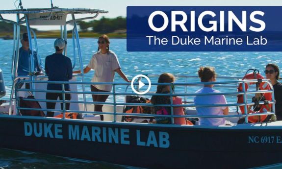 Origins: The Duke Marine Lab. Students on marine lab boat