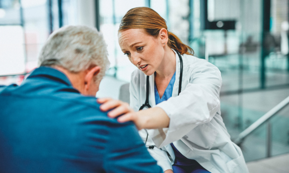Primary care physician consoles depressed patient