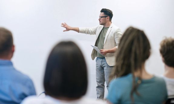 A man speaking