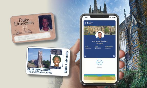 Three versions of the DukeCard