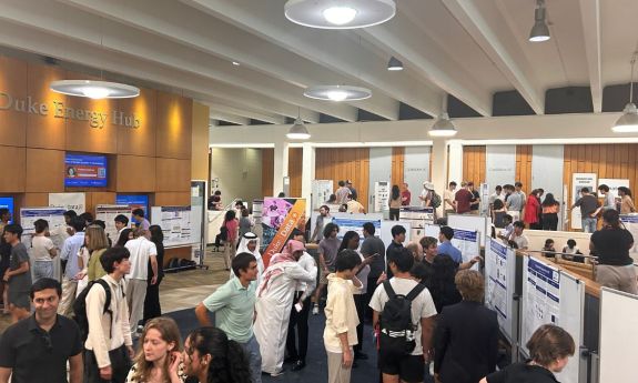 A lot of people gathered with posters