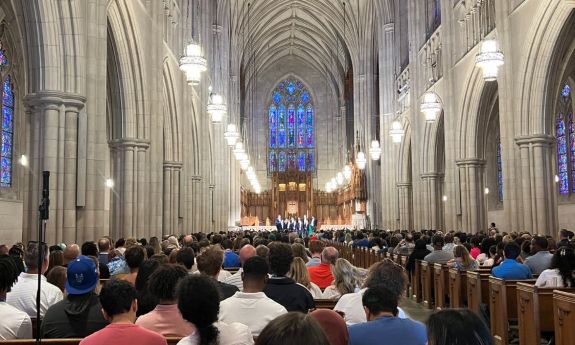 People sitting in the Chapel