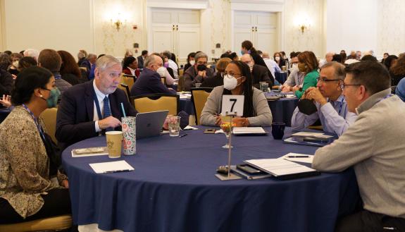 duke staff and administrators share what their units are doing to advance racial equity during the discussion Monday. Photo by John West/Trinity College.