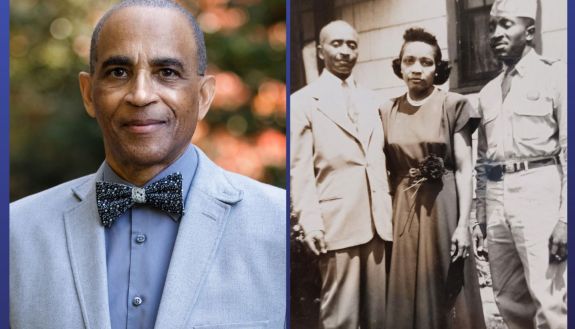 Left, Milton Blackmon; right, One of Ella Clark’s descendants was Blackmon’s paternal grandmother Fannie Clark (center), pictured here with husband Felix (left) and son Odis (right), who is Blackmon’s father. Photo courtesy of Milton Blackmon