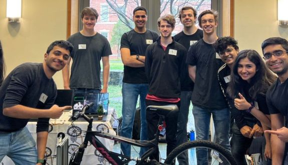 Team Aelevate and their device for turning any bike into a stationary exerciser.
