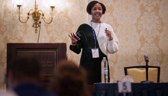 Sherilynn Black leads a session at a retreat for Duke academic and administrative leaders on January 9, 2023