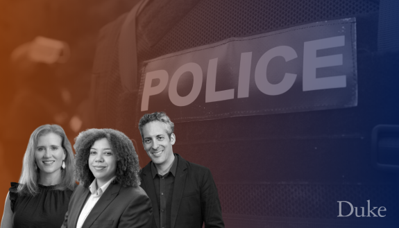 Angie Weis Gammell, Elana Fogel and Brandon Garrett of Duke Law School