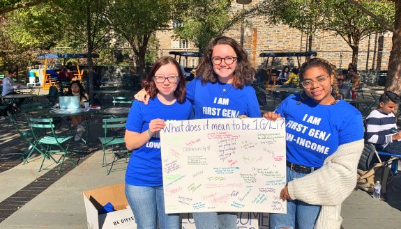 Three members of the DukeLIFE student organization on campus