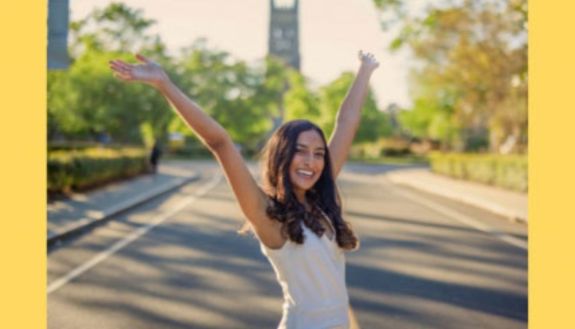 Ritika Saligram standing in Chapel Drive