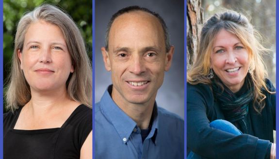 A collage of headshots of Emily Bernhardt, Drew Shindell and Anne Yoder