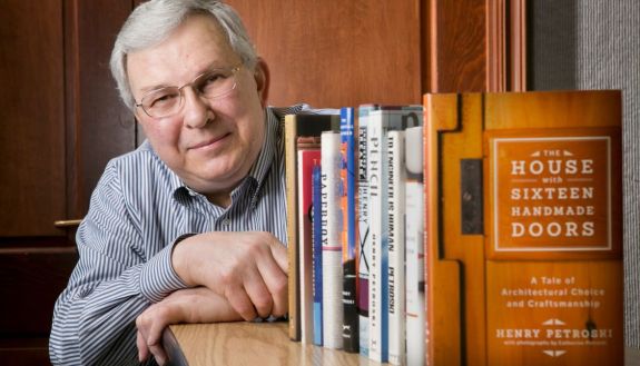 Henry Petroski with several of his 20 published books.