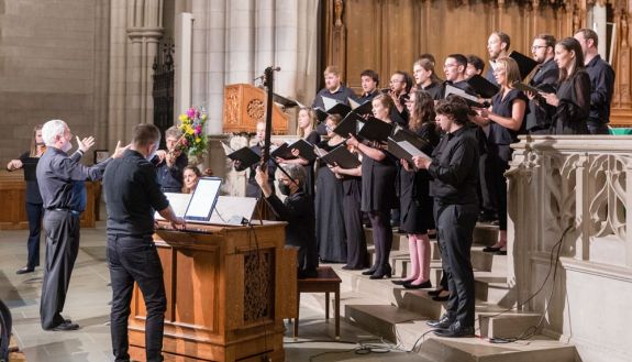Singers in the Chorworks program perform in Duke Chapel.