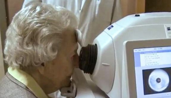 Photo of woman getting eye exam