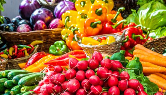 fresh vegetables at a farmers market