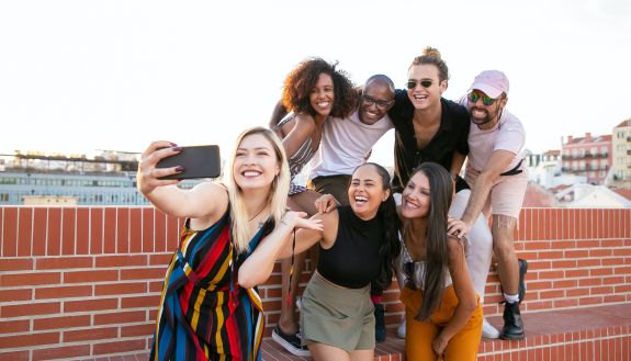 A group of people posing for a photo together