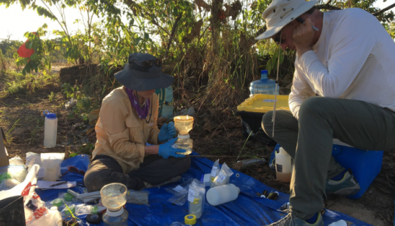 Duke CEE PhD student Shannon Plunkett (left) with Geoff Siemering