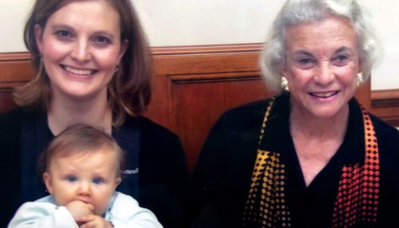 Lisa Kern Griffin and baby with Sandra Day O'Connor