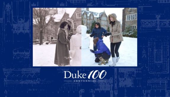 DUke 100 Then & Now. Interactive photo of snow days in 1954 and 2014