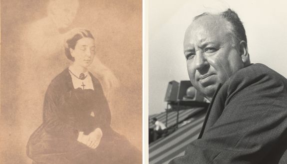 William H. Mumler, 1832-1884, Mrs. W.H. Mumler, Clairvoyant Physician, 1870s, carte-de-visite albumen print; photo of Alfred Hitchcock