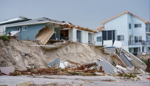 Destroyed coastal home