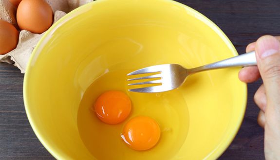 two eggs in a bowl