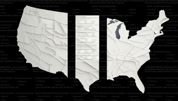 map of a divided US, with health disparities marked