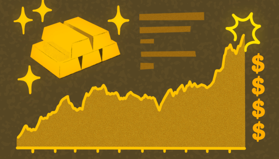 graphic showing up and down gold prices