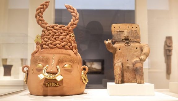 two pieces of ancient Andes pottery