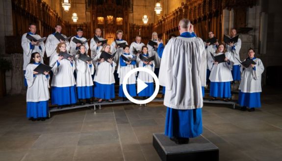The Duke Chapel choir singing