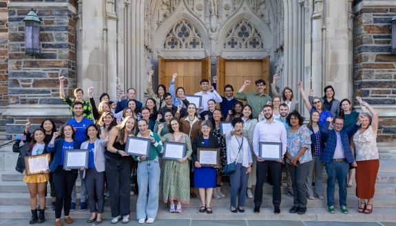 Climate award winners, 2024 in front of Duke Chapel.