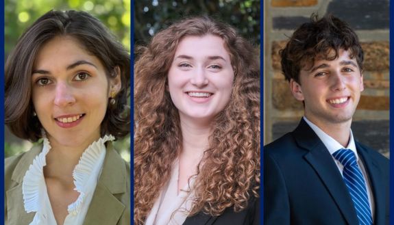 Marie-Hélène Tomé, Sarah Konrad and Daniel Ehrlich will do graduate study in the United Kingdom under Marshall Scholarships