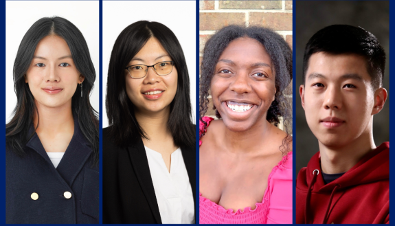 Anya Button, Yutao Gong, Hope Jackson and Jie (Vincent) Liu were among the 150 Schwarzman Scholars, a nationally competitive award that funds a year of graduate study in China.