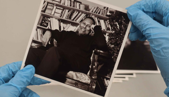 photo of Stuart Hall in the duke archives