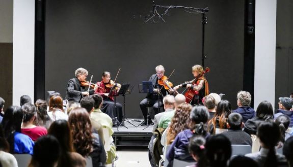 Ciompi Quartet playing in front of an audience