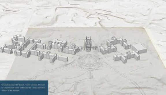 digital map of how the duke campus grew