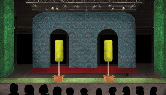 stage design for the play The Liar