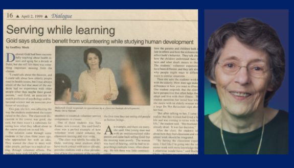 Newspaper article about course and a photo of the professor who taught it
