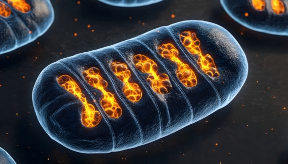 stylized image of mitochondria