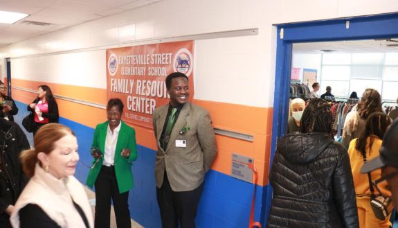 The opening of a new resource center in a local elementary school.