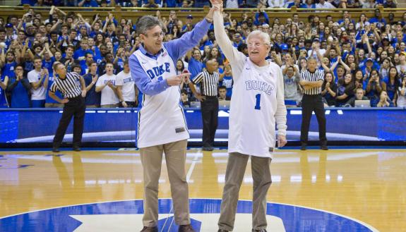 Countdown to Craziness and Blue vs White scrimmage.  2015 Nobel Prize in chemistry recipient, Paul Modrich, honored. 2012 Nobel laureate Robert Lefkowitz also present.