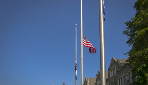 Flags lowered on campus