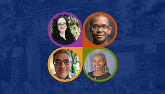 This year's Humanities Unbounded fellows include (clockwise from top left) Kathryn Wymer, Vance Byrd, Gay L. Byron and Sergio Gallegos Ordorica.