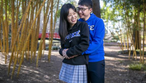 Kuan-Cheng Weng and Angie Wu in Duke Gardens