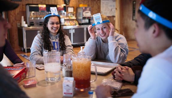 Transformative Ideas students play group games during weekend retreat to Camp Cheerio in Glade Valley, NC. Photo courtesy John West/Trinity Communications