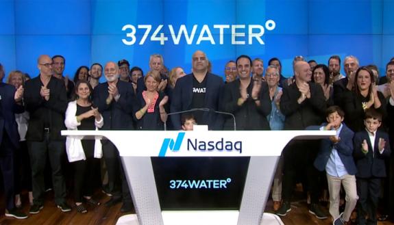 Newly listed 374Water rings the Nasdaq opening bell on July 1