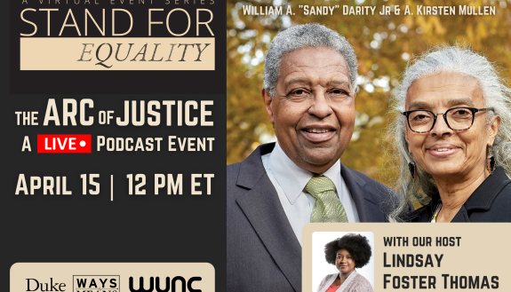 Graphic including photo of William A. "Sandy" Darity Jr and A. Kirsten Mullen 