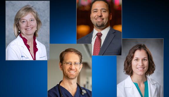 From left to right, Dr. Carol Epling, Dr. Cam Wolfe, the Rev. Luke Powery and Dr. Becky Smith.