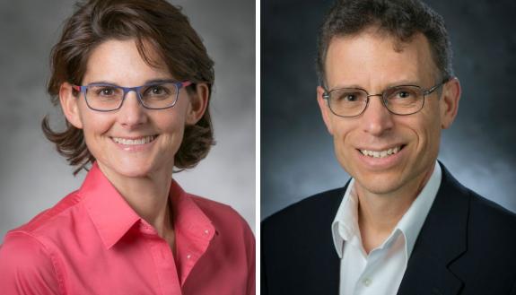 Kathy Franz and David Mitzi received awards from the American Chemical Society. Duke alumna Duke Chemistry alumna Kerry Karukstis (not pictured) also was honored.