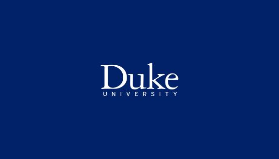 Duke University Logo on Blue Background